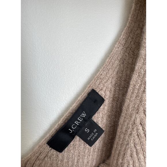 J.Crew Cashmere Blend Ribbed Cropped Sweater Tank, Beige, S - Picture 4 of 8